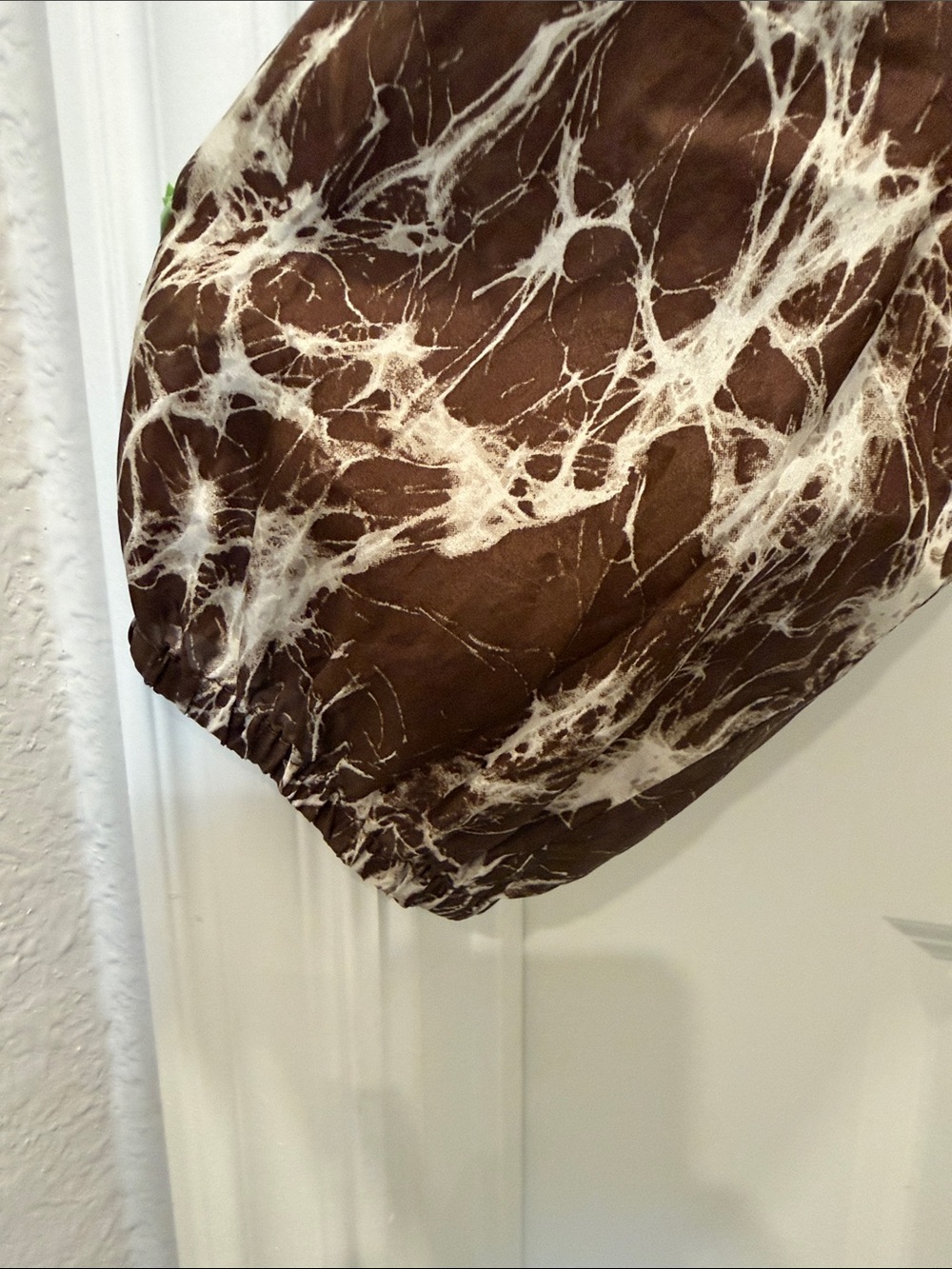 MICHAEL Michael Kors Brown and White Marble-Print Peasant Blouse - Picture 5 of 6